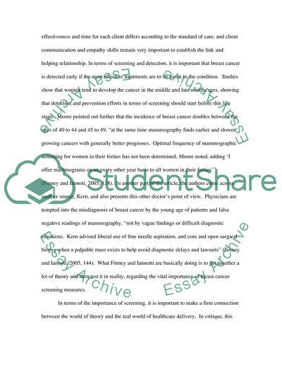 Educating Women about Mammography Screening for Diagnosis and Cancer Treatments