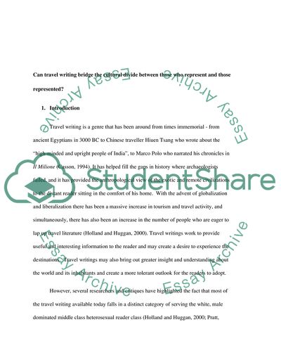 Ethical, Gender Implications of Considering Travel Writing as a Form of Cultural Interpretation