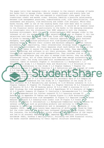 Risk management practices at HSBC