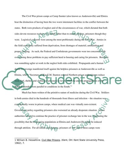 A sentence of death: apathy and neglect at elmira and camp sumter