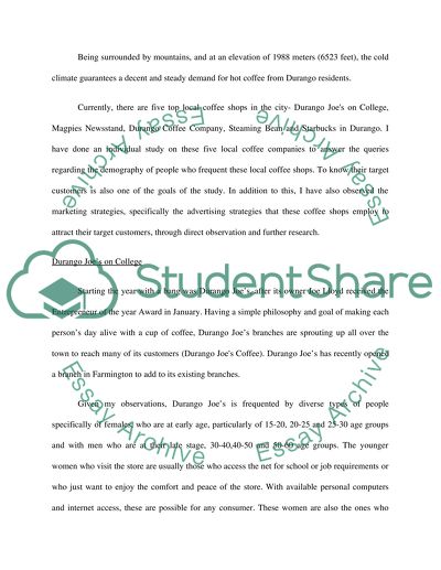 Demographics of Durango Local Coffee Houses