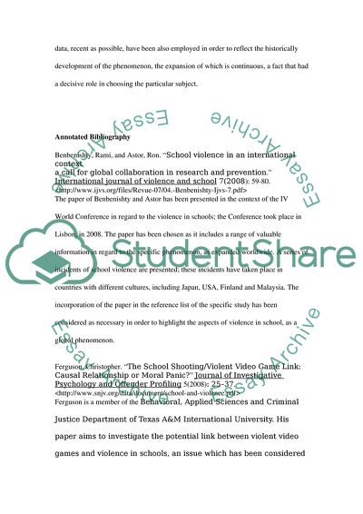 ANNOTATED BIBLIOGRAPHY & PROSPECTUS