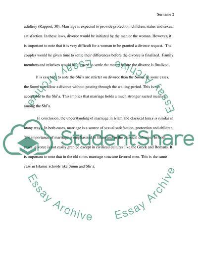 Marriage and Divorce