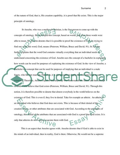 Ontology is the Best Principle that Explains the Existence of God