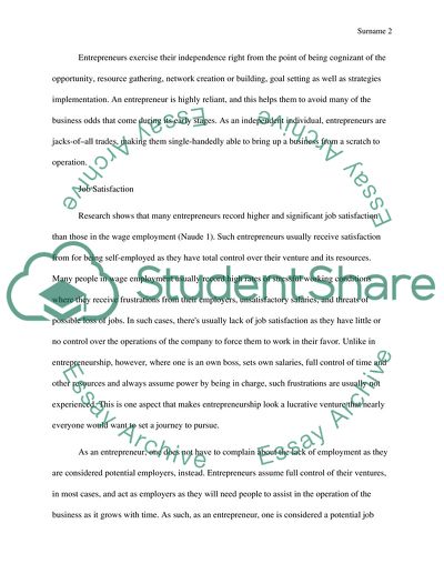 Aspects of Entrepreneurship as a Future Career