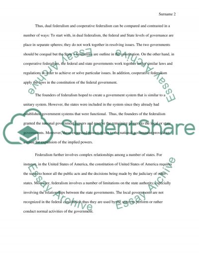 Essay on federalism