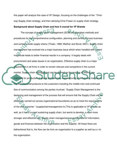 Supply Chain Strategy in VF Brands