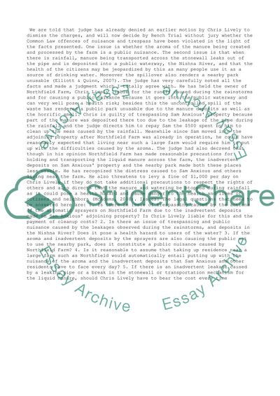 Environmental Nuisance Lawsuit