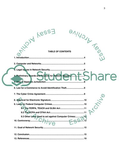 THE LEGAL ISSUE IN NETWORK SECURITY USA