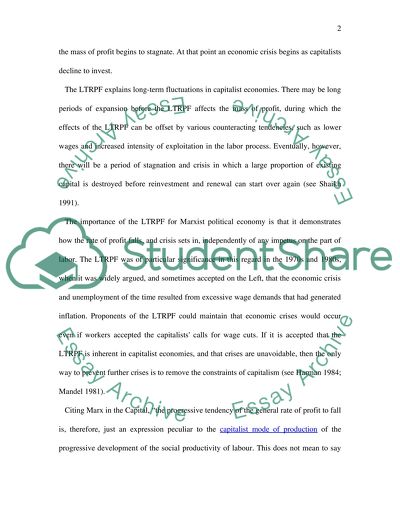 Marx and Ricardos Concepts of Movement of Rate of Profit