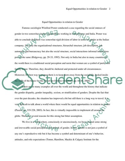 Equal Gender Opportunities