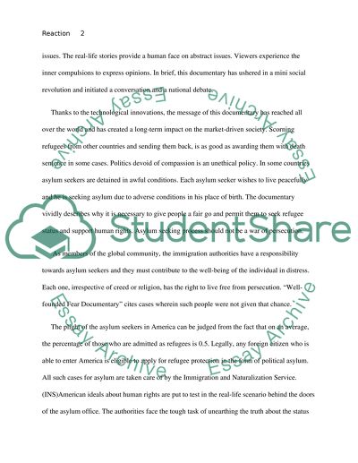 Reaction of the video Well-founded Fear Documentary