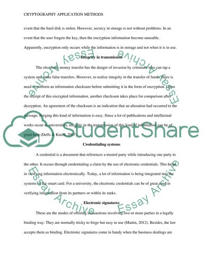 Cryptography Application Methods