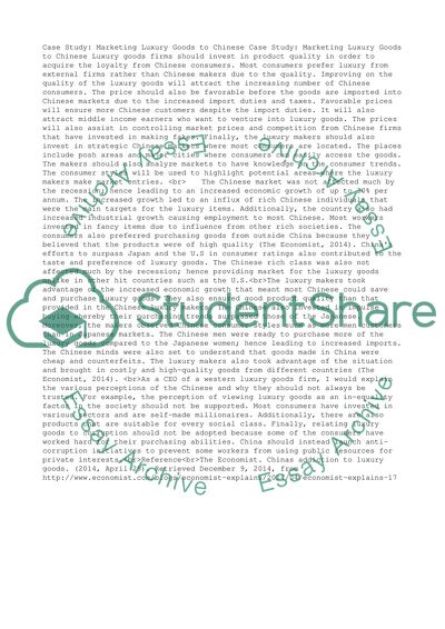 Marketing Luxury Goods to Chinese