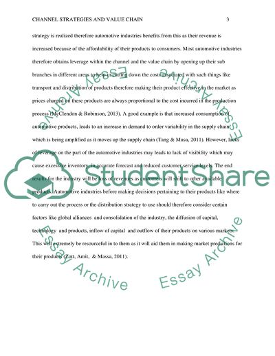 Channel Strategies and the Value Chain