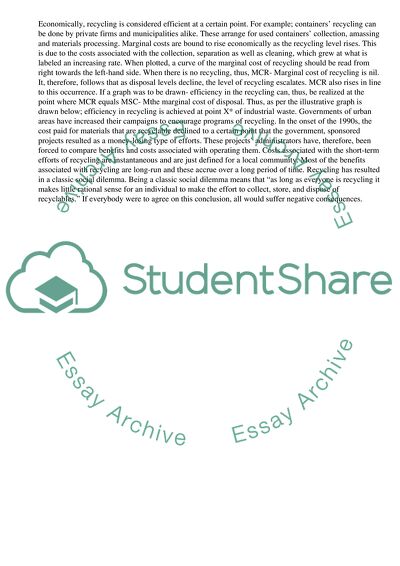 Economics of Recycling in the USA