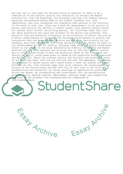 Story of the Steinway and Sons Company