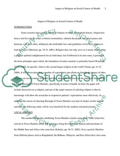 Impact of Religion in Social Context of Health