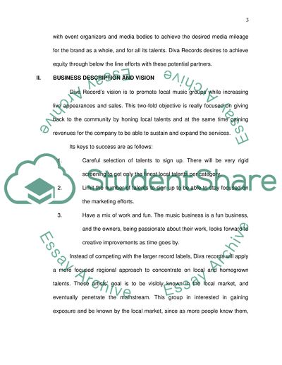 Business Plan for Diva Records