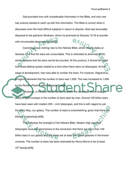 Relationship between Science and the Hebrew Bible