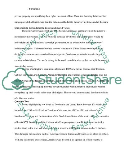 The Increase of Freedom Levels in America