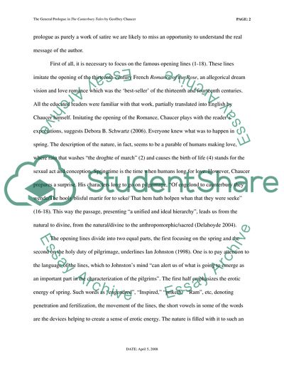 The General Prologue in The Canterbury Tales by Geoffrey Chaucer