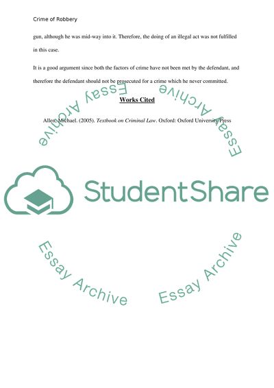 Factors of Robbery Crime