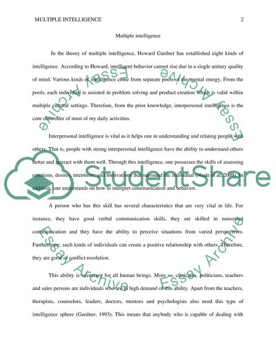 Howardgardeners eight kinds of intelligence