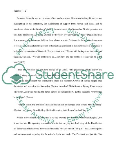 President John F. Kennedy Assassination, Nov. 22, 1963