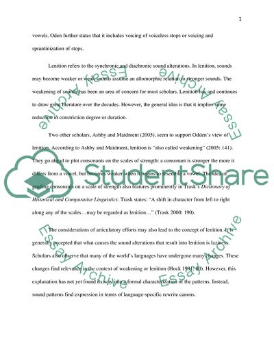 Lenition and its Accompanying Constraints