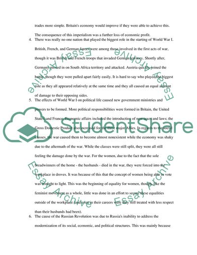 AGE OF MODERNITY, ANXIETY, AND IMPERIALISM, 1894-1914 AND BEGINNING OF THE 20th CENTURY CRISIS: WAR AND REVOLUTION