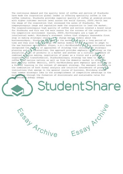 Strategic Management of Starbucks Coffee Company