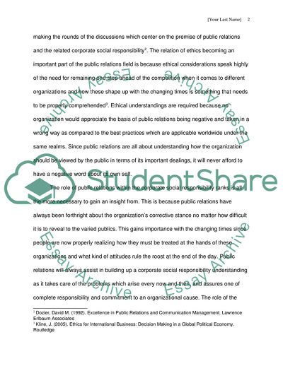 The Role of Public Relations