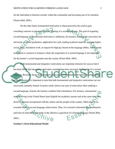 Motivation for Learning Foreign Language