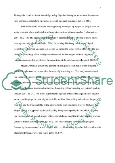 Using of digital technology on learning English as second language