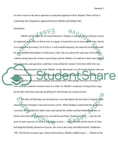 Tragic Figures of Ancient and Modern Tragedies - Othello vs Oedipus