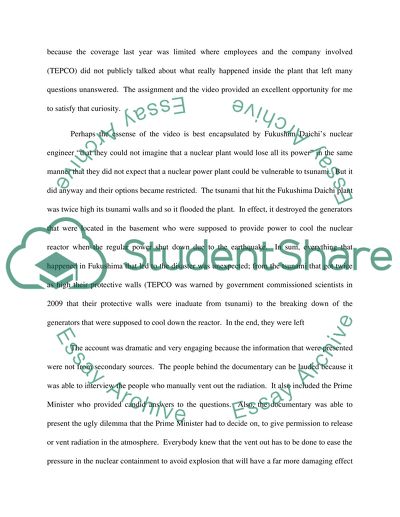 The Fukushina Disaster