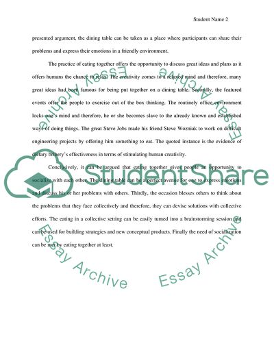 Table for OneOn Eating Alone