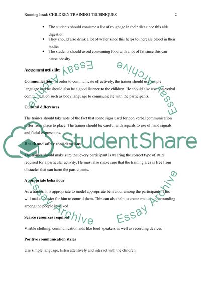 Children Training Techniques