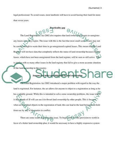 Adverse Ownership and the Land Registration Act 2002