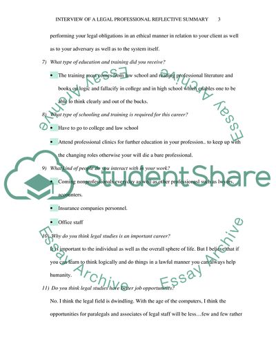 Interview of a Legal Professional