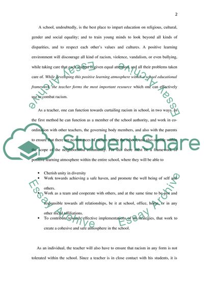 Recommendations about How to Deal with Racism in Australian Schools