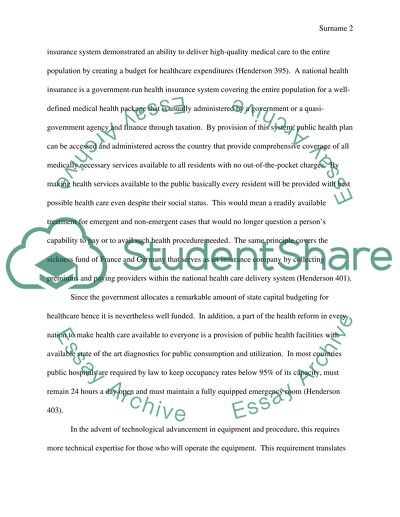 Public Health Care: Governments Best Care Provision