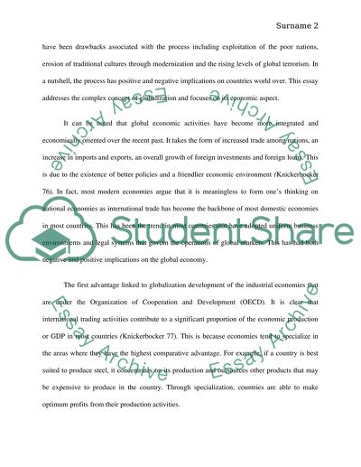 Globalization. Globalization In Economic