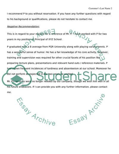 Recommendation of a Candidate for a Teaching Position