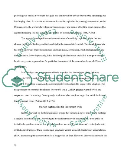 What are the Marxist explanations for the current global economic crises