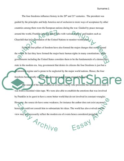 Franklin D, Roosevelt on the four freedoms(1941)