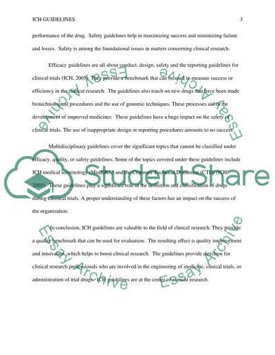 The value the ICH Guidelines bring to the field of clinical research