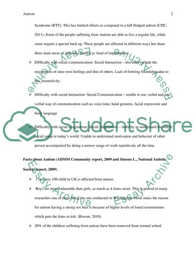 Behavioral Patterns of Autism