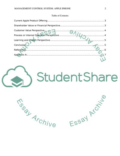 Design a management control system to measure the iphones success as an established brand